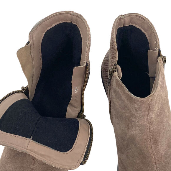 Hotter Leather Ankle Booties 9 Samia Tan Side Zip Western Neutral Preppy Minimal - Picture 9 of 12